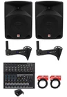 2) Rockville RPG10 10" Powered 600W Speakers+wall Mounts For Restaurant/bar/cafe New. Price: $510.70.