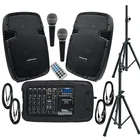 Warzone WDP25T 1500W Pa System + 2X Adjustable Speaker Stands Bundle. Price: $529.99.