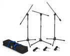 Samson BL3VP Pack Of Pro Mic Stands With Boom Xlr Cables Travel Bag New. Price: $84.95.