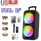 15000W Dual 10" Subwoofer Bluetooth Speaker Portable Pull Bar Karaoke Us New. Price: $183.99.