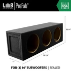 2.00 Ft Sealed Mdf Enclosure Box For (3) 10" Car Audio Subwoofers New. Price: $199.99.
