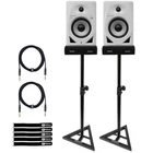 Pioneer Dj DM-50D-BT-W 5" White Bluetooth Studio Monitor Speakers Stands New. Price: $356.40.