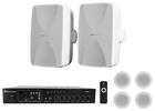 Rockville Commercial/restaurant Amplifier AMP+2) White WALL+4) Ceiling Speakers New. Price: $269.90.