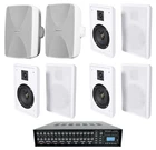 Rockville Matrix 4-ZONE Home Receiver AMP+(8) 5.25" White Wall Speakers New. Price: $659.75.