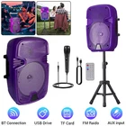 Qfx Usb/sd/fm/aux+mic & Stand 8" Bluetooth Speaker LMS-801SM Rechargeable Party New. Price: $56.99.