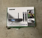 Shure GLXD4 Wireless Dual Handheld Microphone System 2 Receiver Set Open. Price: $139.99.