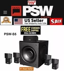 PSW-S5 Cinema 5.1 Digital Hd 1500 Home Theater Surround Sound Speaker System New. Price: $188.95.