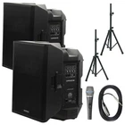 2X Warzone WPTS12 2200W Pa Speaker Bundle With Bluetooth + Stands Wire Mic. Price: $669.99.