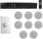Commercial Audio Bundle: RCS80-1 60W 70V Bluetooth Amplifier, (8) CCL6T White 6" New. Price: $402.59.