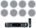 Rockville 1000W AMPLIFIER+(8) 5.25" White Ceiling Speakers For Restaurant/bar New. Price: $279.95.