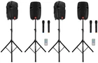 Rockville 4) 12" Battery Powered Speakers+stands+mics For Backyard Movie Theater New. Price: $644.90.