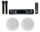 Jbl+rockville Karaoke System W/(2) Ceiling Speakers+bluetooth RECEIVER+(2) Mics New. Price: $474.90.