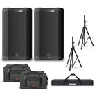Harbinger Vari V4412 12" Powered Speakers Package With Bags Stands New. Price: $1284.99.