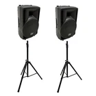 Harmony Audio 8" Concert Series Powered Pa Speakers (2) With Tripod Stands New. Price: $245.99.