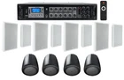 6-ZONE AMPLIFIER+4 Jbl PENDANT+8 Slim White Wall Speakers Restaurant/bar/cafe New. Price: $1394.85.