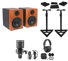 (2) Rockville APM5C 5.25" Powered Usb Studio Monitors+stands+pads+mic+headphones New. Price: $313.90.