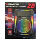 Monster Z6 All-in-one Pa Bluetooth 650W Speaker System With Tripod Stand Open. Price: $239.99.