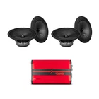 Black Diamond 8" Mid-range Bullet Speakers + DS18 4-CHANNEL Amplifier Bundle New. Price: $195.92.