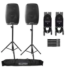 (2) Gemini AS-2115BT 15" Active Bluetooth Speakers With Tripod Stands New. Price: $477.40.