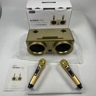 Vamvo Karaoke Professional Speaker And Microphones VF-301 Gold Tested Used. Price: $49.99.