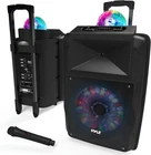 New Pyle 700W Bluetooth Pa Speaker System, Flashing Led Lights, Portable Battery. Price: $124.99.
