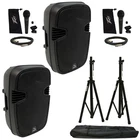 (2) Harmony HA-L15BA Pro Dj Bluetooth 15" 1200W Pa Speaker Stand & Peavey Mics New. Price: $584.99.