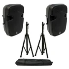 (2) Harmony Audio HA-L12BA Pro Dj Bluetooth 12" 1000W Powered Pa Speaker Stands New. Price: $405.99.