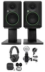 2 Mackie CR4.5BT 4.5" Studio Monitors+tone Control+mic+headphones+desktop Stands New. Price: $278.95.