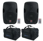 (2) Rockville BPA10 10" 800W Dj Speakers Bluetooth+carry Bags New. Price: $349.80.