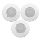 (3X) 8" In-ceiling 70V Speakers, White Metal Grill Perfect For Commercial Use New. Price: $123.99.