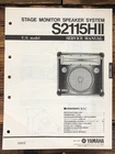 Yamaha S2115H Ii Speaker Service Manual *original* Good. Price: $14.97.