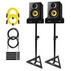 Krk K5-NA Kreate 5" Studio Monitor Reference Speakers Pair Stands New. Price: $376.40.