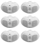 (6) Rockville D4-70 White Dual 4" 70V Commercial/restaurant Wall Mount Speakers New. Price: $334.95.