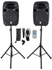 Rockville RPG152K Dual 15" Powered Speakers/bluetooth+mic+speaker Stands+cables New. Price: $399.95.
