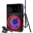 Gemini GSP-L2200PK Active 15" Led Portable Bluetooth Speaker With Stand Mic New. Price: $399.95.