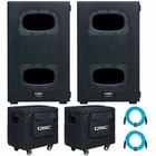 Qsc KS112 12" Powered Subwoofers With Covers & Blue Cables Two Pack New. Price: $2488.40.