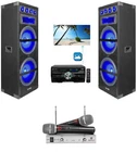 Technical Pro Dual 15" 1800W Led Karaoke SPEAKERS+RECEIVER+(2) Wireless Mics New. Price: $761.85.