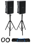 (2) Mackie 12" 1400W Powered Dj Pa Speakers+stands+cables+bag New. Price: $611.00.