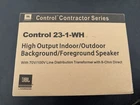 Jbl Control 23-1-WH 3" Indoor/outdoor 70V Commercial White Wall Mount Speakers New. Price: $238.00.