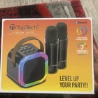 Toptech Portable Karaoke System Bluetooth Led Color Flame Effect Black New. Price: $44.99.