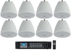 Rockville RCS180-6 Commercial 70V AMP+(8) White 4" Pendant Speakers For Bar/cafe New. Price: $656.55.