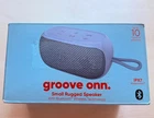 Onn. Groove Small Rugged Bluetooth Speaker IPX7 Waterproof Blue/silver Open. Price: $15.00.
