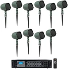 (10) Jbl GSF3-GN 6.5" Landscape Ground Stake/wall 70V Commercial Speakers+amp New. Price: $1894.70.