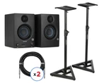 Presonus Eris 3.5-INCH Powered Studio Monitors With Stands Cables New. Price: $249.00.