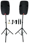 Rockville RAMSYS15 Pair 15" Battery Powered Speakers+stands+wireless Mics Used. Price: $344.95.