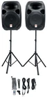 Rockville RPG122K Dual 12" Powered Speakers, Bluetooth+mic+speaker Stands+cables New. Price: $299.95.