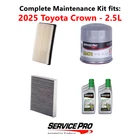 2025 Toyota Crown 2.5L Complete Air, Oil & Cabin Filter Kit (0W-20) New. Price: $103.95.