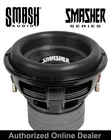 12" Subwoofer Audio, 3600W Max, Smasher Series, Dual Ohm Model SMR-12D4 New. Price: $334.95.