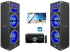 2) Technical Pro Dual 15" 1800W Led Home Theater Speakers+dvd Receiver Amplifier New. Price: $724.85.