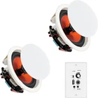 Herdio 8" Bluetooth Ceiling SPEAKERS(200W Each) + Wall Amplifier Bedroom New. Price: $93.03.